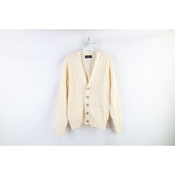 Vintage 60s Rockabilly Mens Medium Knit Kurt Cobain Cardigan